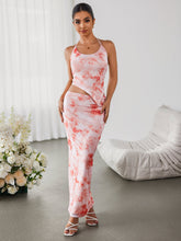 Halter Embellished Floral Top&Bodycon Skirt